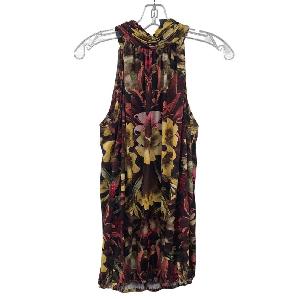 Catherine Malandrino Womens Floral Halter Top Keyhole Multicolor Size Medium
